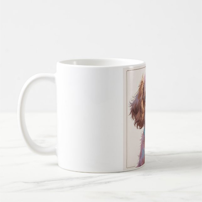Mug Taza Perrete Adorable Blanco y Marrón – Amor perru (Gauche)