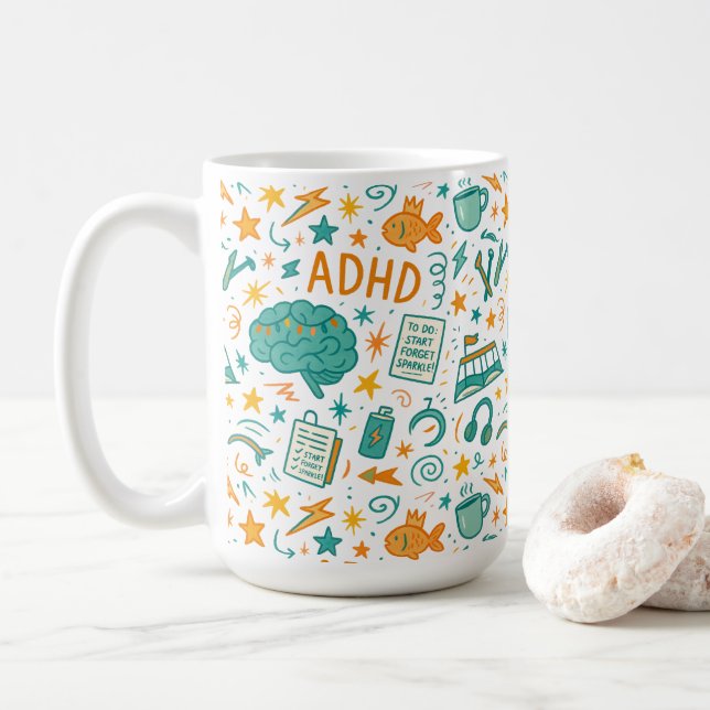 Mug TDAH : Magnifiquement distrait (Avec donut)