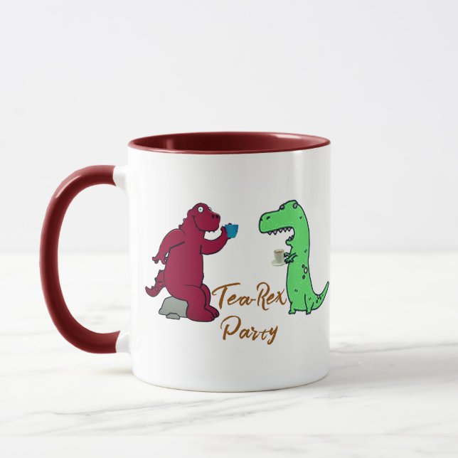 Mug Tea Party T-Rex Dinosaur Nouveauté Joueur Cadeau (Gauche)