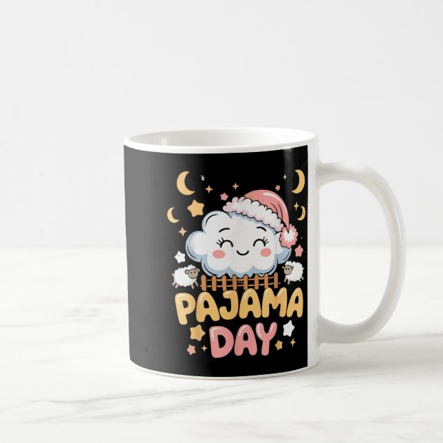 Mug Teacher Pajama Day Shirt, Funny Cloud Sleever Scho (Droite)