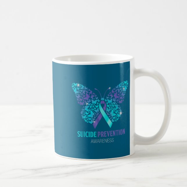 Mug Teal And Purple Butterfly Suicide Prevention Aware (Droite)