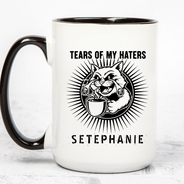 Mug Tears Of My Haters Mug, Funny Cats Mug, Haters (Créateur téléchargé)