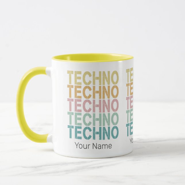 Mug Techno House Retro Letting Electro Vintage Rave (Gauche)