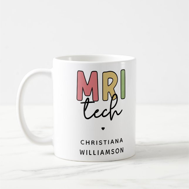 Mug Technologie IRM de nom personnalisé | Cadeaux de t (Gauche)