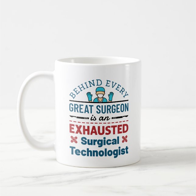 Mug Technologue chirurgical épuisé Funny Scrub Tech (Gauche)