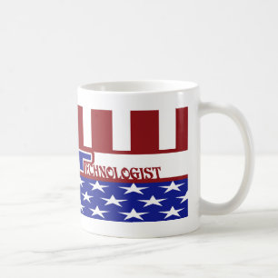 Mug Technologue Médicale PATRIOTIQUE - ROUGE BLANC & B