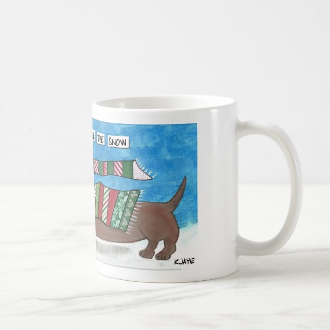 Mug Teckel par la neige - Noël drôle de Doxie (Droite)