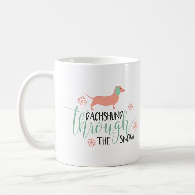 Mug Teckel par Noël de neige (Gauche)