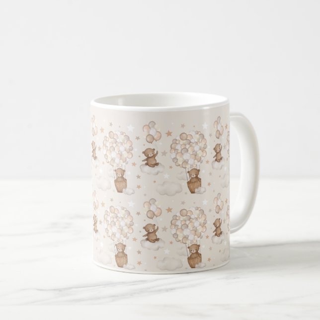 Mug Teddy Bear Hot Air Balloon Nuages Stars Sky (Devant droit)