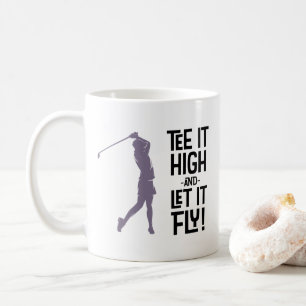 Mug Tee de golf mignon humour drôle sports violet noir