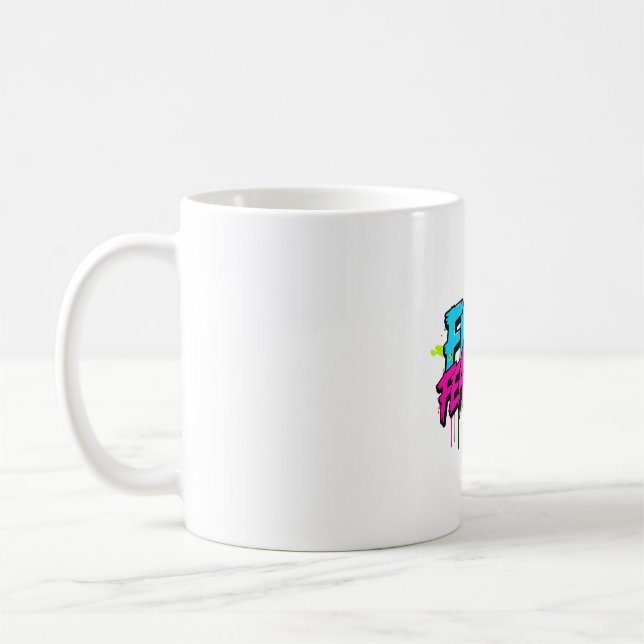 Mug Tee de graffiti sans peur - Desig de peinture en v (Gauche)