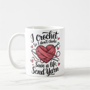 Mug Tee drôle de crochet de fil humour artisanat trico
