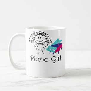 Mug Tee drôle pour femmes et filles joueuses de piano 