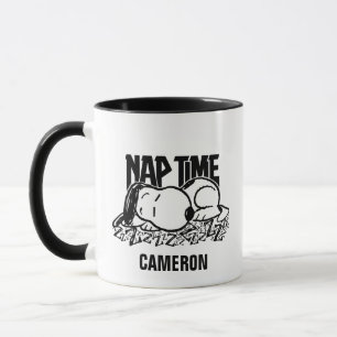 Mug Tee - shirt   Snoopy Nap Time   Ajouter Votre Nom