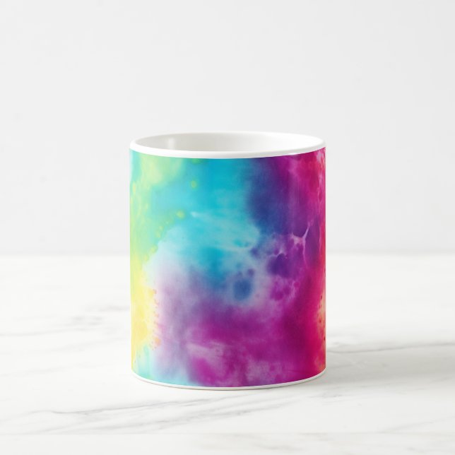 Mug Teinture à cravate arc-en-ciel de néon acide (Centre)