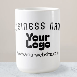 Mug Télécharger le logo Rétro-Moderne Blanc & Noir (mo