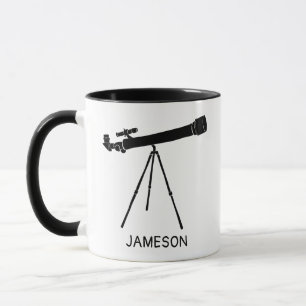Mug Télescope Graphique Noir et Blanc Personnalisé
