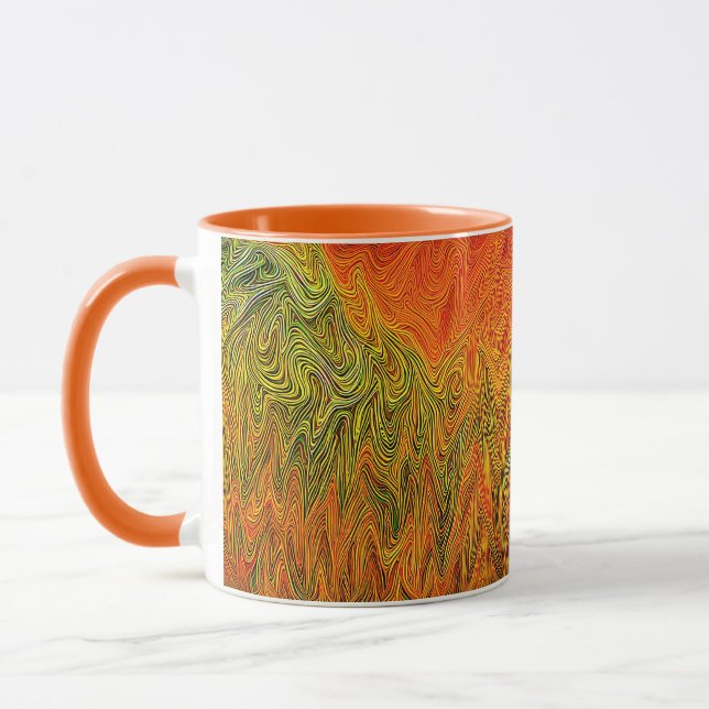 Mug "Tempête neurale" Orange jaune Abstrait (Gauche)