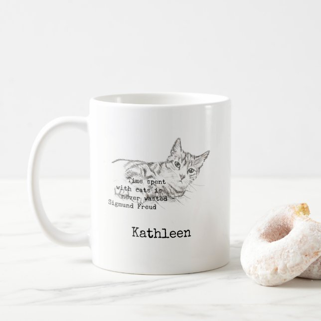 Mug Temps passé avec des chats. . . (Avec donut)