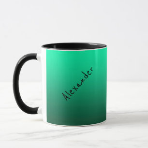 Mug Tendance de couleur pure de contraste vert abstrai