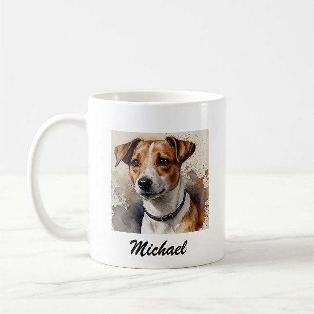 Mug Tendance Jack Russell Terrier Ajouter Votre Nom Pe (Gauche)