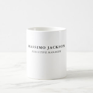 Mug Tendance Moderne Simple Noir & Blanc Professionnel