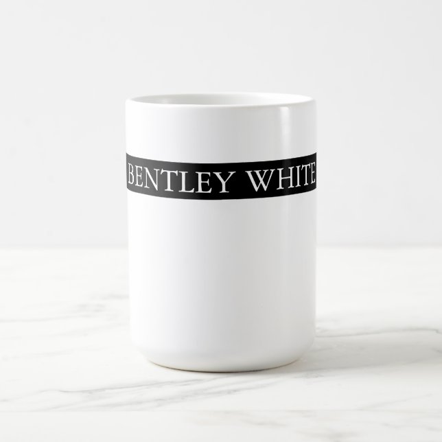 Mug Tendance Noir Blanc Stylish Simple Plain Votre nom (Centre)
