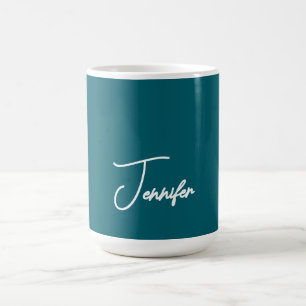 Mug Tendance sarcelle foncée Moderne Minimaliste Écrit