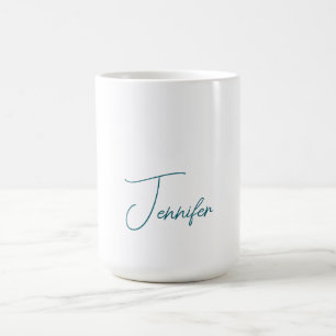 Mug Tendance sarcelle foncée Moderne Minimaliste Nom é