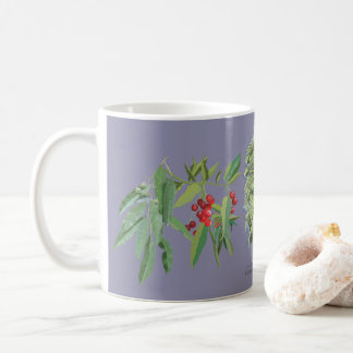 Mug Tendência ilustração botânica Claraíba lilás