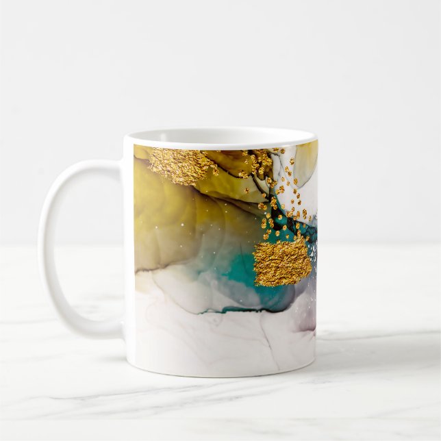Mug tendresse pastel : tourbillons dorés art. (Gauche)