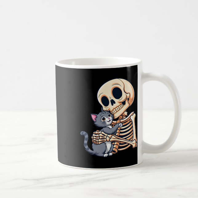 Mug Tenir Un Chat Cute Halloween Costume Crâne Chat (Droite)