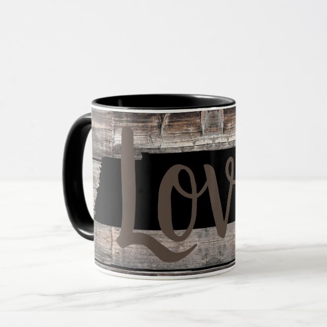 Mug TENNESSE rustique AMOUR en écriture (Devant gauche)