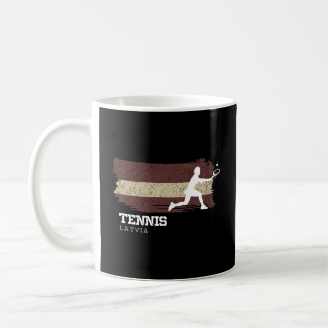 Mug Tennis Lettonie Drapeau Joueur de tennis (Gauche)