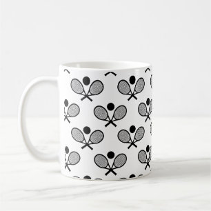 Mug Tennis Motif sans couture - Raquette et balle sur 