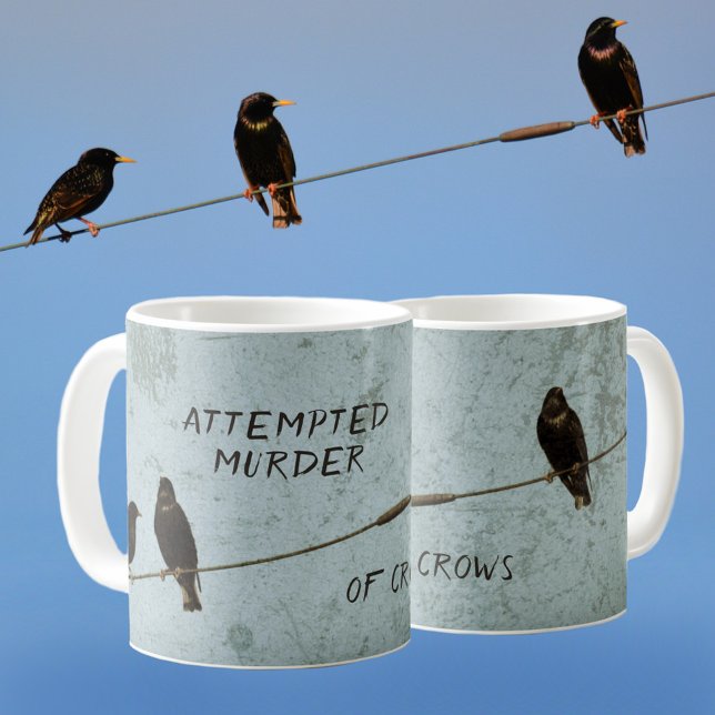 Mug Tentative de meurtre de Corbeaux Amour Mystère (Créateur téléchargé)