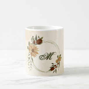 Mug terracotta florale rustique verdure