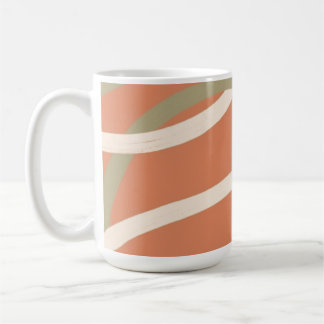 Mug Terracotta Linework Pattern | Cream & Olive