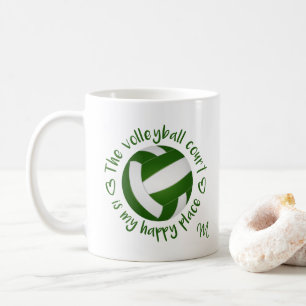 Mug terrain de volley-ball blanc vert est mon endroit 