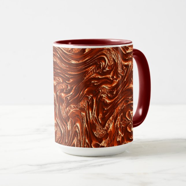 Mug Terre cuite brune texturée (Devant droit)