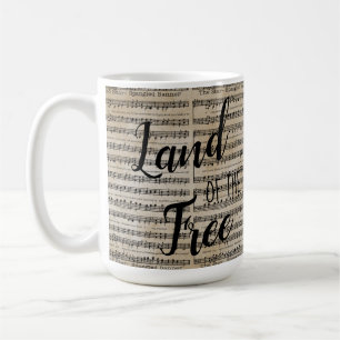 Mug Terre de la bannière libre en étoile en bois boîte
