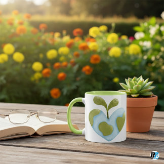 Mug Terre en forme de coeur avec Sprout Eco Love Éléga