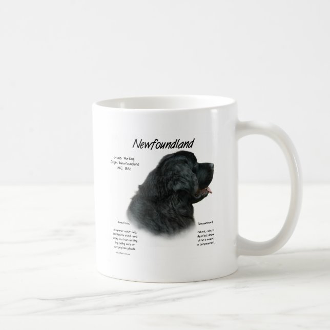 Mug Terre-Neuve (Noir) Conception de l'histoire (Droite)
