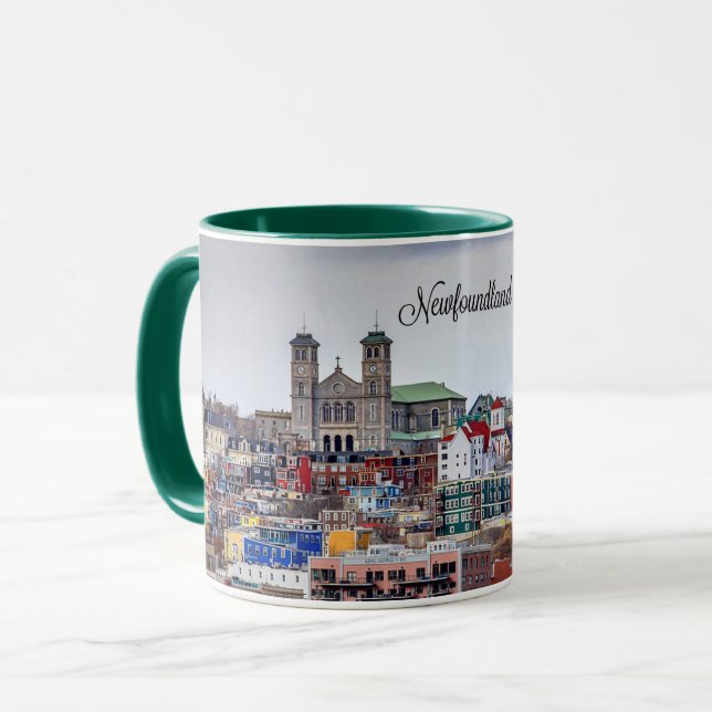 Mug Terre-Neuve, photo panoramique du paysage urbain (Devant gauche)