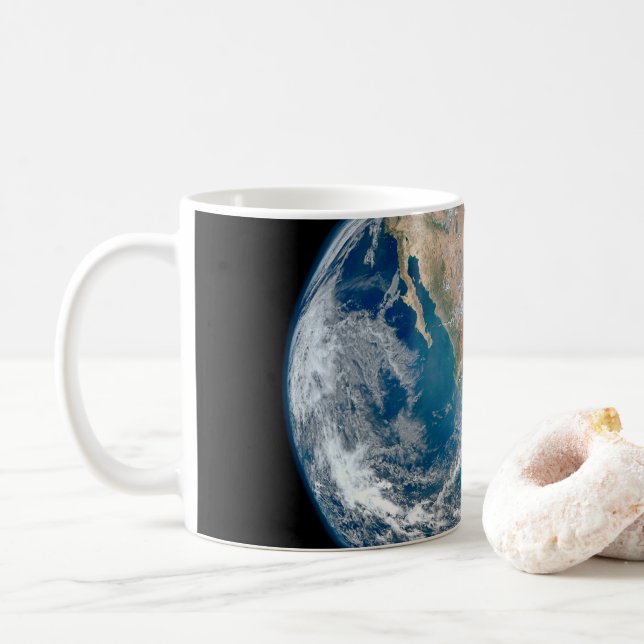Mug Terre Pleine Montrant L'Amérique Du Nord Et Le Mex (Avec donut)