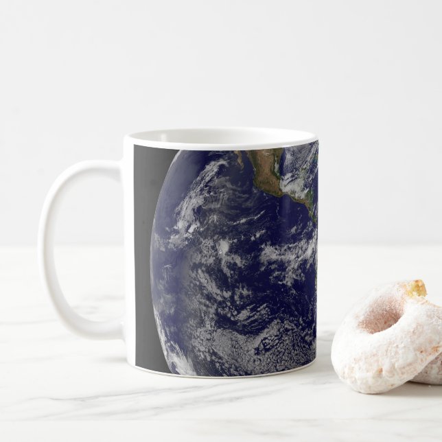 Mug Terre Pleine Montrant Une Puissante Tempête D'Hive (Avec donut)