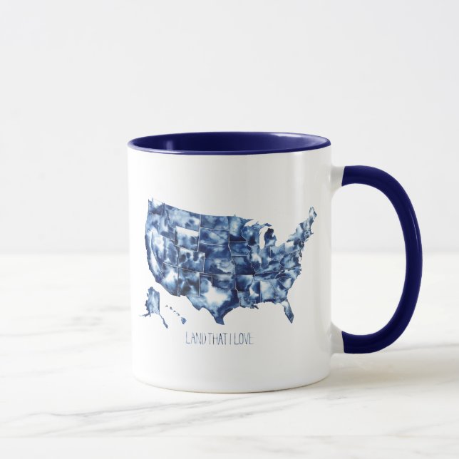 Mug Terre que j'aime - Carte des États-Unis (Droite)