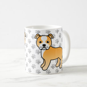 Mug Terrier Bull Staffordshire Fauve Et Blanc Chien