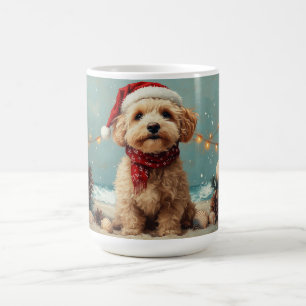 Mug Térrier Irlandais de Wheaten Noël Vintage Plage
