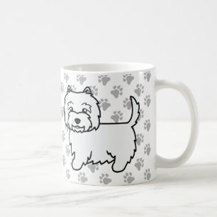 Mug Térrier West Highland blanc Chien de dessin animé 